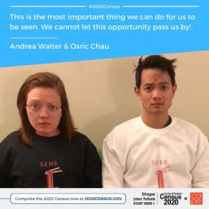 Osric Chau Instagram - We missed the last census and we won’t make the same mistake twice!
Complete the #2020Census today! It only takes a few minutes to shape the next 10 years!
2020census.gov