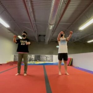 Osric Chau Instagram - Here’s @thelesliekwan and I trying our back tucks again.
My first time back at @flightclubam since it first opened years ago. @owenchau has been training super hard and I need to keep up with my little big bro!
Thank you @weihsinlee for filming!