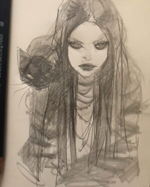 Otto Schmidt Instagram - Witch. #witchcats #sketchandcoffee #helloween