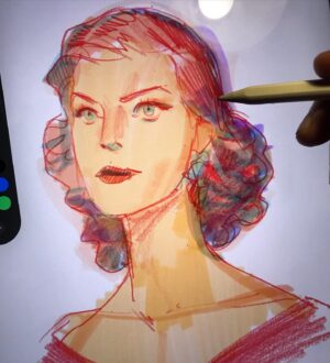 Otto Schmidt Instagram - Lauren Bacall, notes. #ipad #notes #sketch