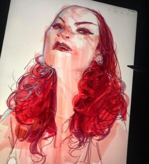 Otto Schmidt Instagram - Red Sonja. After the battle.  #redsonja  #marvel #ipadnotes