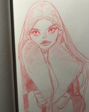 Otto Schmidt Instagram - Red pencil’s morning. #sketchandcoffee #redpencil #weteyeshadow