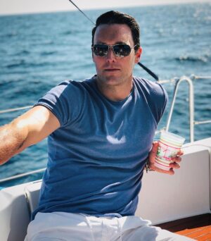 Owain Yeoman Instagram - Ah Boat-Life! The calm before the 🤢 #boating #boat #boatlife #sunshine #seasick #sealegs #belowdeck