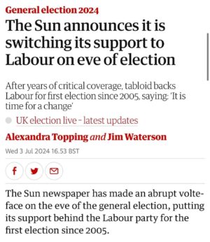 Owen Jones Instagram - The Sun - a vile right wing rag which smeared the victims of Hillsborough - backs Labour.

It wouldn’t back Labour if it was scared things would change.

The Tories are toast. Let’s send Labour a message.