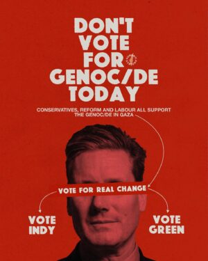 Owen Jones Instagram - 🚨 IF YOU ARE IN THE UK 🚨

Labour are going to win this election by a landslide, so now is the time to vote with your conscience and show up for independent and Green candidates in your area.

Labour, Conservative, and Reform have almost blanket support for the genoc/de in Gaza. Is that who you want to give your vote to?

Vote Green
Vote Independent
Free Palestine