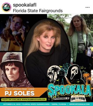 P.J. Soles Instagram - TAMPA, this coming weekend! Together again, a few H45 peeps! 👻🎬🎃🧡 @spookalafl @malfuncsean