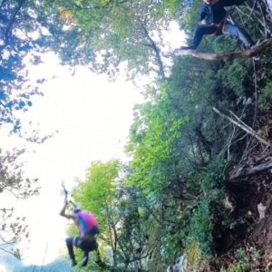 Pablo Signoret Instagram - Last week I saw a video of this swing from 2016, I called @antygravity_ , put all the gear in my van and 2 days of rigging in the rain later ... Here we were on that fucking branch holding that rope ready to go !! On the next morning, the sun was shining and I had the first go ! I was shitting my pants like I've rarely been but it all went perfectly fine ! So fine that my broey did it in a wingsuit a few hours later 🤯 !! 

I'm so glad I got to do this stunt with the best teammate I could wish for. And I'm grateful for the infos we got from the legend that did it back then, he told us it was tight, and he wasn't lying 🤣 ! Can't wait for the next project 🤘🏼❤️

Shot with @insta360 One X3
@squirrel.ws CXUL

#insta360onex3 #insta360 #basejump #stunt #swing #ropeswing #adventure #outdoor #capasse