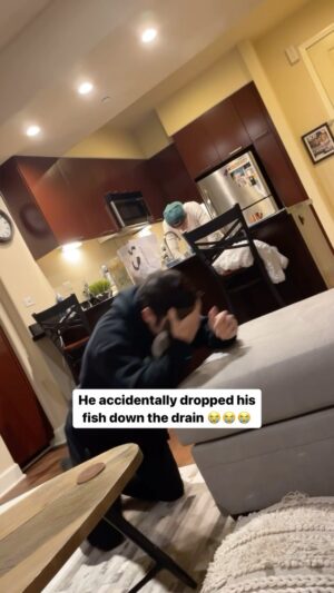 Parker Pannell Instagram - We told him not to change the water over the sink 😭 
#fish #friends #animals