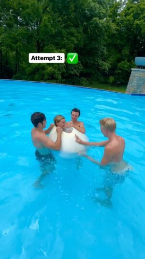 Parker Pannell Instagram - Fitting her inside of a swim cap 🤯 
#swimming #pool #summer