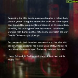 Pat Metheny Instagram - Dream Box Liner Notes from Pat. New album out June 16. Pre-Order Now [Link in Bio]