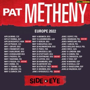 Pat Metheny Instagram - 🇨🇿🇦🇹🇭🇺🇩🇪🇮🇹🇨🇭🇱🇺🇫🇷🇧🇪🇳🇱🇵🇱🇬🇧🇪🇸

⏰ Two weeks until the Europe Tour begins.  Pat can't wait to play for the fans who have been waiting 2 years for this tour!

🎟 Link in Bio