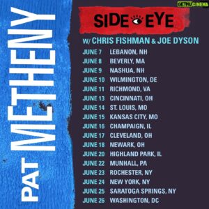 Pat Metheny Instagram - Pat Metheny Side-Eye Tour begins!

Next up
6/7 @lebanonoperahouse 
6/8 @the_cabot 
6/9 @nashuacenterforthearts 
6/10 @thegrandwilm 
6/11 @thenationalva 

🎟️ in bio

📷 Oliver Barau