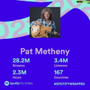 Pat Metheny Instagram - Thanks Fans!
.
.
.
.
@spotify #spotifywrapped