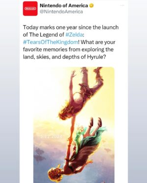 Patricia Summersett Instagram - Happy Mother’s Day to all the brilliant, important mother figures out there & Happy first birthday to Legend of #Zelda: #tearsofthekingdom .

I’ve loved hearing the many accounts of moms connecting with their children, family members and dear friends playing Zelda.

Thank you all for a whole year of sharing face-to-face moments, cosplay, stories, tattoos, melodies and art pieces (and tears!) over this special game❣️

Thank you to Nintendo, NOA and @thehalpnetwork .

Art by Ashtyn Tumblr: ziireaux

#Zeldatotk
#princesszelda