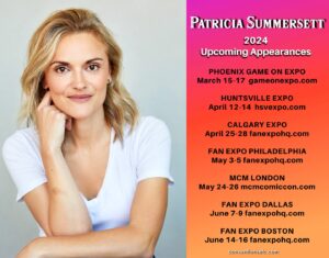 Patricia Summersett Instagram - *Updated* 
✨Appearance Schedule 2024 (through June only —more updates coming) ✨

🌎 POST FOR ALL PLACES BUT IN ONE PLACE! 🏆

Can’t wait to meet you fine folks 🧡

👉
PHOENIX GAME ON EXPO March 15-17 gameonexpo.com

HUNTSVILLE EXPO April 12-14 hsvexpo.com

CALGARY EXPO April 25-28 fanexpohq.com

FAN EXPO PHILADELPHIA May 3-5 fanexpohq.com

MCM LONDON May 24-26 mcmcomiccon.com

FAN EXPO DALLAS June 7-9 fanexpohq.com

FAN EXPO BOSTON June 14-16 fanexpohq.com

All updates, more info at
(PatriciaSummersett.com) in bio.

#princesszelda 
#tearsofthekingdom 
#fanexpo2024