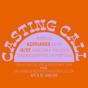 Patrícia Vasconcelos Instagram - Partilhem please
Procuro jovem rapaz actor açoriano entre os 18 e os 22 anos.
Go go go.🏃‍♀️🏃‍♀️🏃🏃
Design by @lauravbalmeida