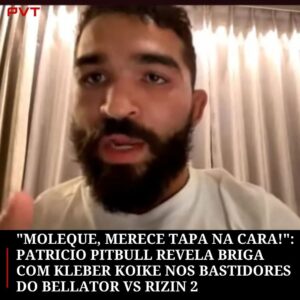 Patricio Freire Instagram - Ao vivo no Conexão PVT deste domingo, PATRICIO PITBULL falou sobre a surpreendente derrota, pausa para operar hérnia cervical e briga entre brasileiros nos bastidores do Bellator vs Rizin 2.

Link para a entrevista completa nos stories.
.
.
.
.
.
#patriciofreire #patriciopitbull #patrickypitbull #kleberkoike #combate #luta #bellator #rizin #bellatorvsrizin2 #mma #conexao #pvt