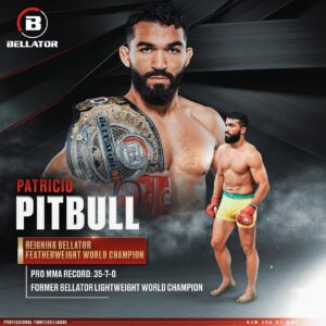 Patricio Freire Instagram - 𝗔 𝗕𝗘𝗟𝗟𝗔𝗧𝗢𝗥 𝗠𝗠𝗔 𝗢𝗚 

Bellator MMA Featherweight World Champion @patriciopitbull has his eyes set on making more history on February 24th 

#PFLvsBellator | #RiyadhSeason