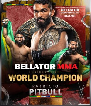Patricio Freire Instagram - THE FEATHERWEIGHT KING! 👑 

Patricio Pitbull stays on top of the Bellator Featherweight Division after his TKO win over Jeremy Kennedy! 🔥

#Bellator Belfast | LIVE NOW
➡️ bellator.com/watch