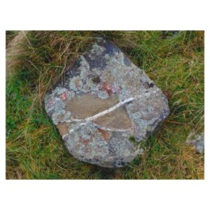 Patrick Grant Instagram - By the fort on Dreva Craig. Looking back to Trahenna. Saltire stone. 
Scottish Borders.