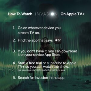 Patrick Holland Instagram - Hold on to your humanity. The first three episodes of #invasion is now streaming on Apple TV  👽

#montgomerycuttermill #appletv 

Swipe to find out how to watch it!