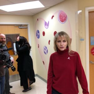 Patrick Warburton Instagram - My valentine being goofy in front of a wall she painted at st jude children’s research hospital. ❤️
