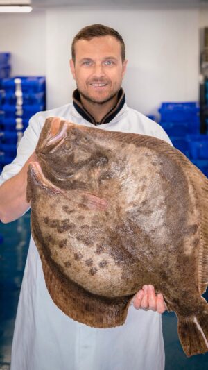 Paul Ainsworth Instagram - One of the best things about our location in Cornwall, is access to some of the UK’s most incredible produce, like this turbot from @flyingfish525. Hand selected and weighing between 5-6kg, we age these beauties in house for 3-4 days in our custom Himalayan salt ageing cabinets, allowing the incredible flavours to develop. 
There’s nothing better.

Wild Turbot ~ Iberian Ham Mousseline ~ Finger Lime