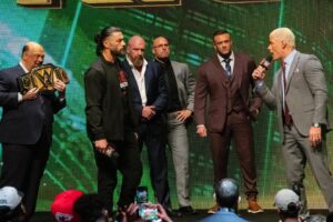 Paul Heyman Instagram - Ladies and Gentlemen, today is a picture-perfect day to ACKNOWLEDGE YOUR TRIBAL CHIEF!

As @WWE tries to grasp the enormity of the events that transpired at the #WrestleMania Kickoff Event in Las @Vegas, I remind you that yet another chapter shall unfold tomorrow, LIVE on @foxtv as #Smackdown will feature not only your humble #Wiseman and the reigning defending Undisputed #WWE Universal Heavyweight Champion @RomanReigns but also The #PeoplesChamp @TheRock! 

While @AmericanNightmareCody and @WWERollins face an uncertain future, condemned to live life after #WM40 in the Ocean of Obscurity, it is quite apparent the #Bloodline’s rule on the Island of Relevancy has never been more powerful!  The @DeltaCenter in #SaltLakeCity will be the setting, and The People’s Slap was only the beginning of what’s to come next. 

And that’s not a prediction. 

That’s a spoiler!
•
•
•
Exclusive photos by @endvrs and @jd3studios for #HeymanHustle
