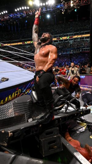 Paul Heyman Instagram - #WeTheOnes ☝️

Written and performed by @postcardpfv

@WWE @RomanReigns @PaulHeyman @UceyJucey @JonathanFatu @SoloSikoa 

This Saturday, night one of #WrestleMania will feature the longest reigning tag team champions in #WWE history, The Usos defending their laurels against Kevin Owens and Sami Zayn. And this Sunday, in the main event of the highest grossing WrestleMania of all time, the #TribalChief #RomanReigns will be the first man in 40 years to step into three consecutive WrestleManias as champion during the same title reign as he defends against @AmericanNightmareCody