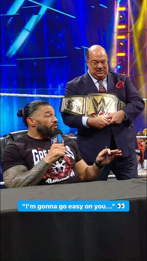 Paul Heyman Instagram - @romanreigns reminds @reallaknight that #WWECrownJewel will be his first time fighting for a WWE championship. #SmackDown