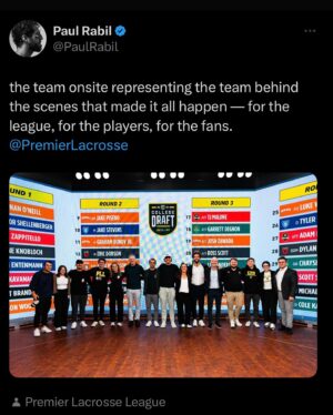 Paul Rabil Instagram - Live on @espn we welcomed the next star studded class of pro lacrosse players to the @pll. When you have a dream to turn pro and that moment arrives, it’s special to witness. I can’t to watch these guys start their rookie seasons this summer. 

Mark Twain said the two most important days in our lives are the day we’re born and the day we find out why. Last night we honored one of the game’s greatest ambassadors, Callum Robinson. We love you, brother. You’ve given every lacrosse player our why.