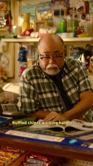 Paul Sun-Hyung Lee Instagram - Ruffled chip is working harder. 

📺: Kim’s Convenience | @andrea.bang | @jeanyoon88 | @angryappa