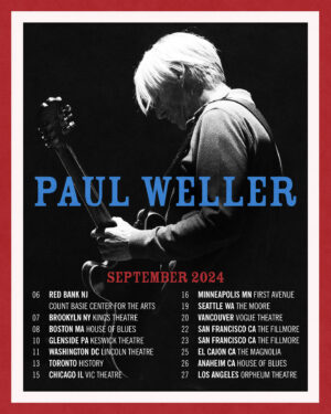 Paul Weller Instagram - Paul is returning to the US & Canada! 🇺🇸🇨🇦 There is a ticket presale tomorrow (April 10th) at 10am local time. Want access? Add your details via the link in bio before 11.59pm local time today (Tue, April 9th). The last time Paul toured the US & Canada was 2017 — we're very excited for his return.

--- --- ---

6 September - Red Bank, NJ
7 September - Brooklyn, NY
8 September - Boston, MA
10 September - Glenside, PA
11 September - Washington D.C.
13 September - Toronto, ON
15 September - Chicago, IL
16 September - Minneapolis, MN
19 September - Seattle, WA
20 September - Vancouver, BC
22 September - San Francisco, CA
23 September - San Francisco, CA
25 September - El Cajon, CA
26 September - Anaheim CA
27 September - Los Angeles, CA