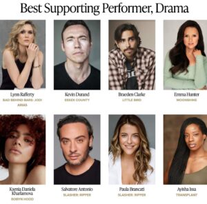 Paula Brancati Instagram - Absolutely thrilled to be nominated by the @thecdnacademy alongside so many incredible artists, in particular my dear paesan @salvatoreantonioofficial and SO happy for our entire amazing @slashertvofficial cast and crew on the best drama nom!! Very grateful to @amartinon @iancarpenter99 @_adammacdonald @cjennings31 @paigehaightsyou for having me out to play with our talented team again this season ❤️