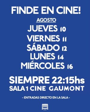 Paula Grinszpan Instagram - El jueves se estrena FINDE en el GAUMONT.
Un peliculón absoluto de @malepichot @crococro y @garulisok del que tuve la suerte y el placer de formar parte junto con @leosbaraglia ♥️
Realmente vale la pena verla en pantalla grande y con mucha gente alrededor,  vayaaaan!!!!