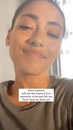Paulina Singer Instagram - Plot twist: I felt like life was beating me down so I changed my perspective 🙃

I had to find another way to look at things chile
Play with somebody elsseee
Cuz now life still happens but the taste is sweet ✨vibrational candy