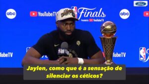 Paulo Antunes Instagram - A vingança de Jaylen Brown? Tive o prazer de falar com o MVP das finais da NBA depois da conquista do 18o título da história do Boston Celtics. 

Ver a evolução do Jaylen Brown nessa pós-temporada, especialmente depois do fracasso do ano passado, foi uma das coisas mais especiais desses playoffs. Que volta por cima maravilhosa. 

#Celtics #JaylenBrown #NBA #nbafinals #finais #nbabrasil @nbabrasil