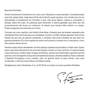 Paulo Futre Instagram - Carta para todos os Portistas 🔵 @fcporto