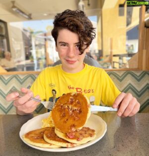 Paxton Booth Instagram - Bacon pancakes. Who knew?! 🥓🥞 #pancakeswithpaxton