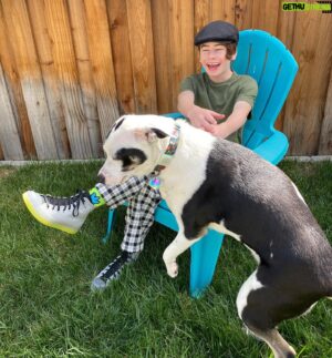 Paxton Booth Instagram - It ain’t easy being green 💚 (or taking pics with Ripley🐾)