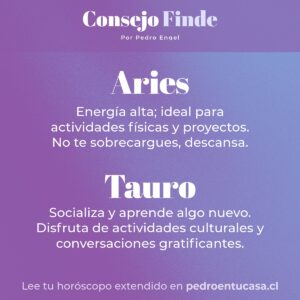 Pedro Engel Instagram - Un consejo para cada signo 💜 que tengan un lindo fin de semana gente querida 🙏✨