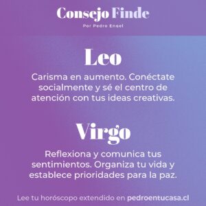 Pedro Engel Instagram - Un consejo para cada signo 💜 que tengan un lindo fin de semana gente querida 🙏✨