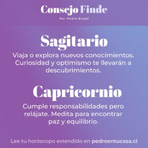 Pedro Engel Instagram - Un consejo para cada signo 💜 que tengan un lindo fin de semana gente querida 🙏✨
