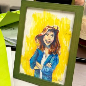 Peri Gilpin Instagram - Thank you @toksolagundoye for “A LITTLE ROZ”  Nicole Newitt/ 2024 @nicoldbrewcoffee - A little piece of art from @ourfrasierremake was the kindest, sweetest welcome to Frasier S2! 💖