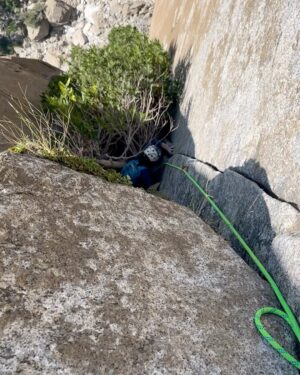 Pete Whittaker Instagram - Soloing big walls is a pretty skillful task. Amongst many other things it takes hard work, patience, commitment and most importantly an understanding of your own ability.
Myself and Mari have climbed a number of different walls in varying styles and conditions, from aiding the whole of El Cap, to free climbing up tottering piles of choss like Troll Wall.
However, I'm really impressed with @mariaugustahs solo of Mt Watkins this week. It's such a different task doing these things alone. Amazing effort 🎉

P.s. I had a relaxing time pottering around yosemite.
1. Mari on West Face 
2. Base of Mt Watkins
3. Feeling at home at Gogarth🫣...I mean Yosemite
4. A nice finger crack 
5. This was an amazing climb
6. Mari at home among the bushy ground
7. Like I said