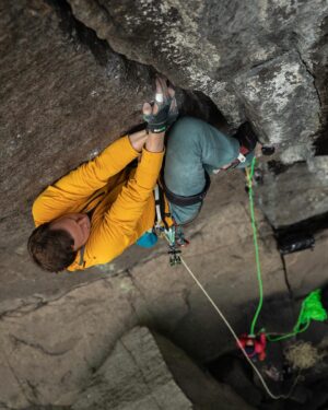 Pete Whittaker Instagram - I must admit, I wasn’t expecting to do the full line this season. But there we go, it happened!!

Fun (and pumpy) to finally make the first ascent of Crown Royale, which is up there with the hardest bit of trad climbing I’ve done.

It was definitely the full 100m ‘Irish Mega Pitch’ experience I was hoping for, with the weight of the rope pulling me back at the end of the steep section. Followed by another 20m of mandatory rope drag on the easier top out climbing. Then finally, untying at the end of the 80m rope and soloing the remaining 20m to the summit of Profilveggen.

I haven’t fully decided on a proposed grade for the line yet, I’ll have a think over the coming days. It came as a slight surprise doing it this season, due to the weather forecast and timings, so I haven't thought that far ahead yet.

📸 @andrew_burr @patagonia_climb