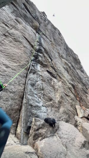 Pete Whittaker Instagram - Final move of the last crux 🤦‍♂️😅
Proper battle to get up there.
Plenty of rain coming now to slow things down, gona need a pair of those belay wellies ⛈️☂️