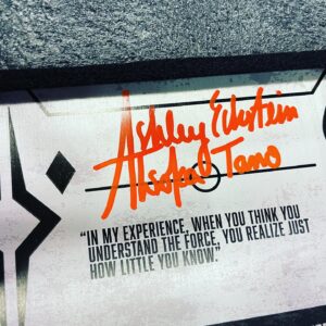 Peter Mayhew Instagram - Upgraded!  We’re happy to announced that the Disneyland exclusive Ahsoka Tano LE sabers have been signed by @AshleyEckstein!  These sabers and other Star Wars Celebration exclusives can be won in our raffle at our booth with @official501st at @fanexpodallas!

#starwars #mayhewfoundation #ahsokatano #lightsaber #lightsabers