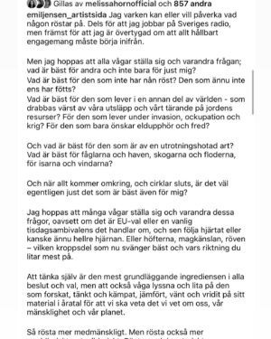 Petra Marklund Instagram - Drog på tofflorna och traska iväg till röstlokalen! Känns alltid lika högtidligt och stort. Nu rösten är använd. Mina barn röstar på mig och jag röstar för dom♥️ Sista spurten nu!👊💨💨💨 heja