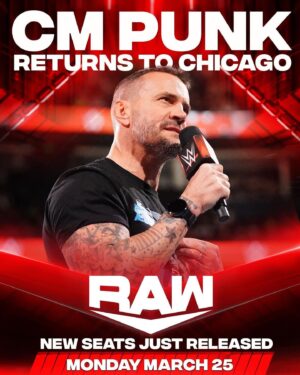 Phil Brooks Instagram - BREAKING: @cmpunk returns to Chicago when #WWERaw heads back to the Windy City on March 25!